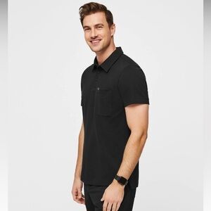 FIGSPRO Figs Pro Pique Shortsleeve Scrubpolo Polo Navy Blue Sz Small Medical